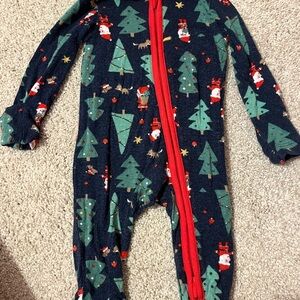 Huggies Christmas tree Santa Christmas feetie pajamas newborn